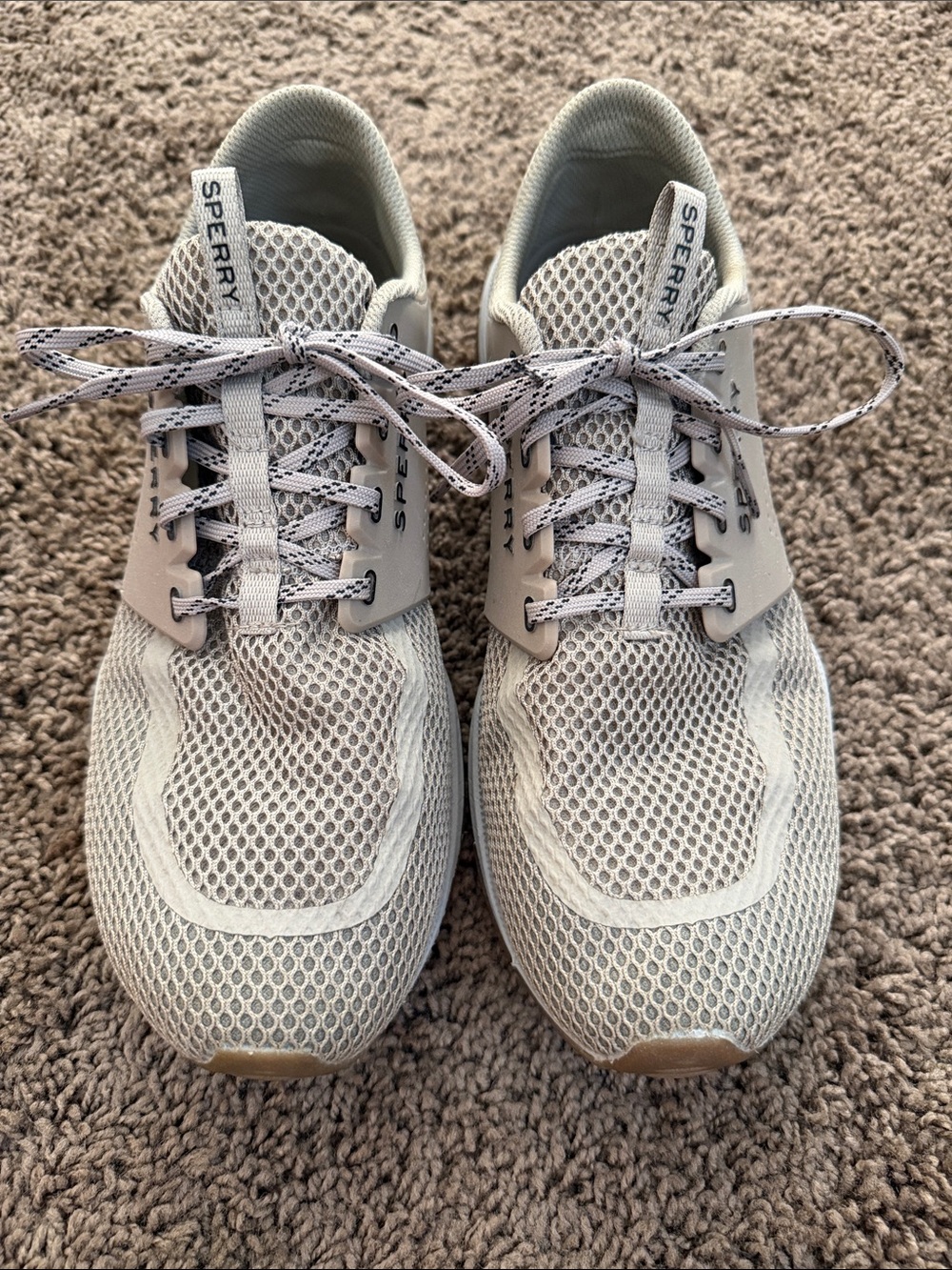 Sperry Men’s Light Mesh Athletic Sneakers with Patterned Laces